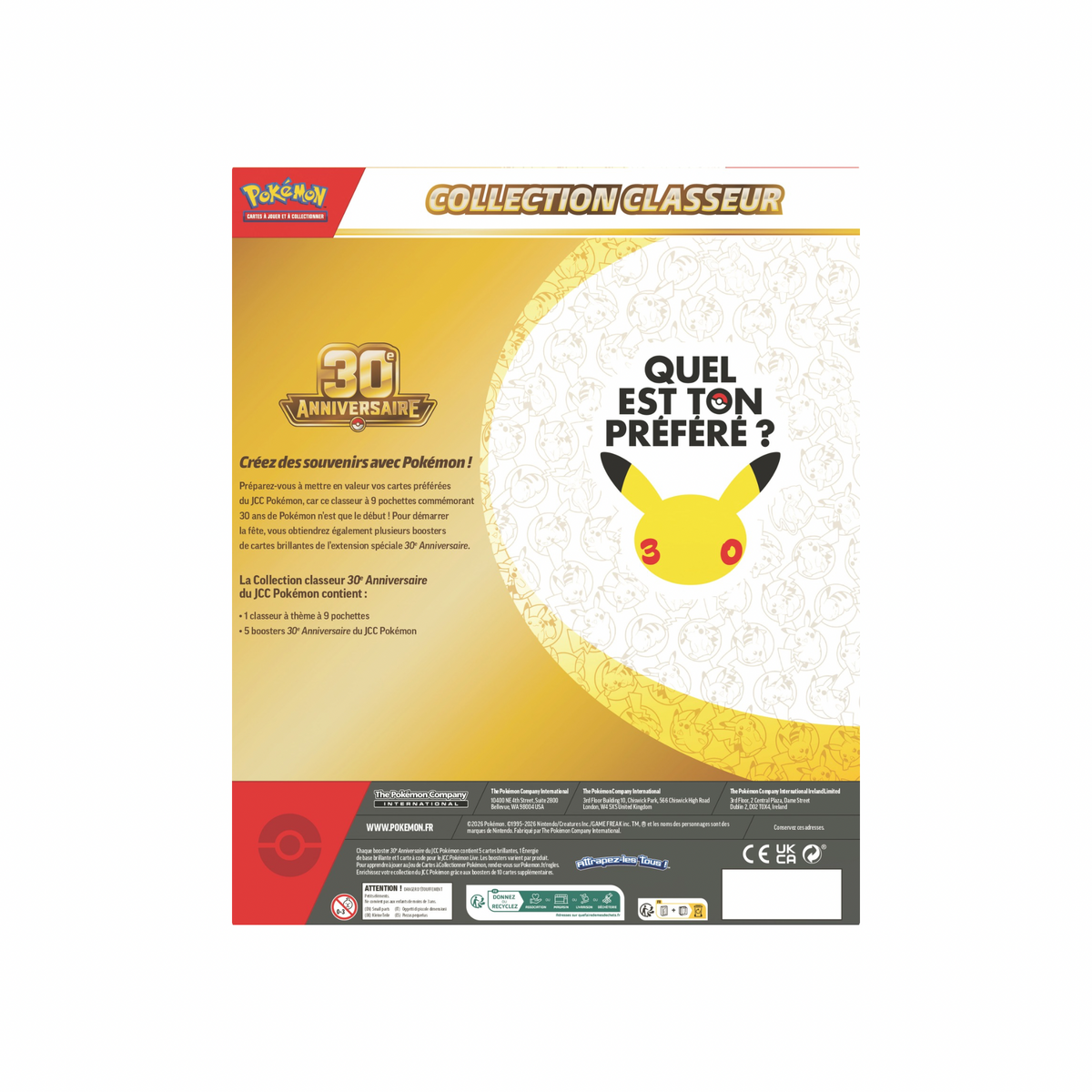 Coffret Collection Classeur 30ème Anniversaire - FR