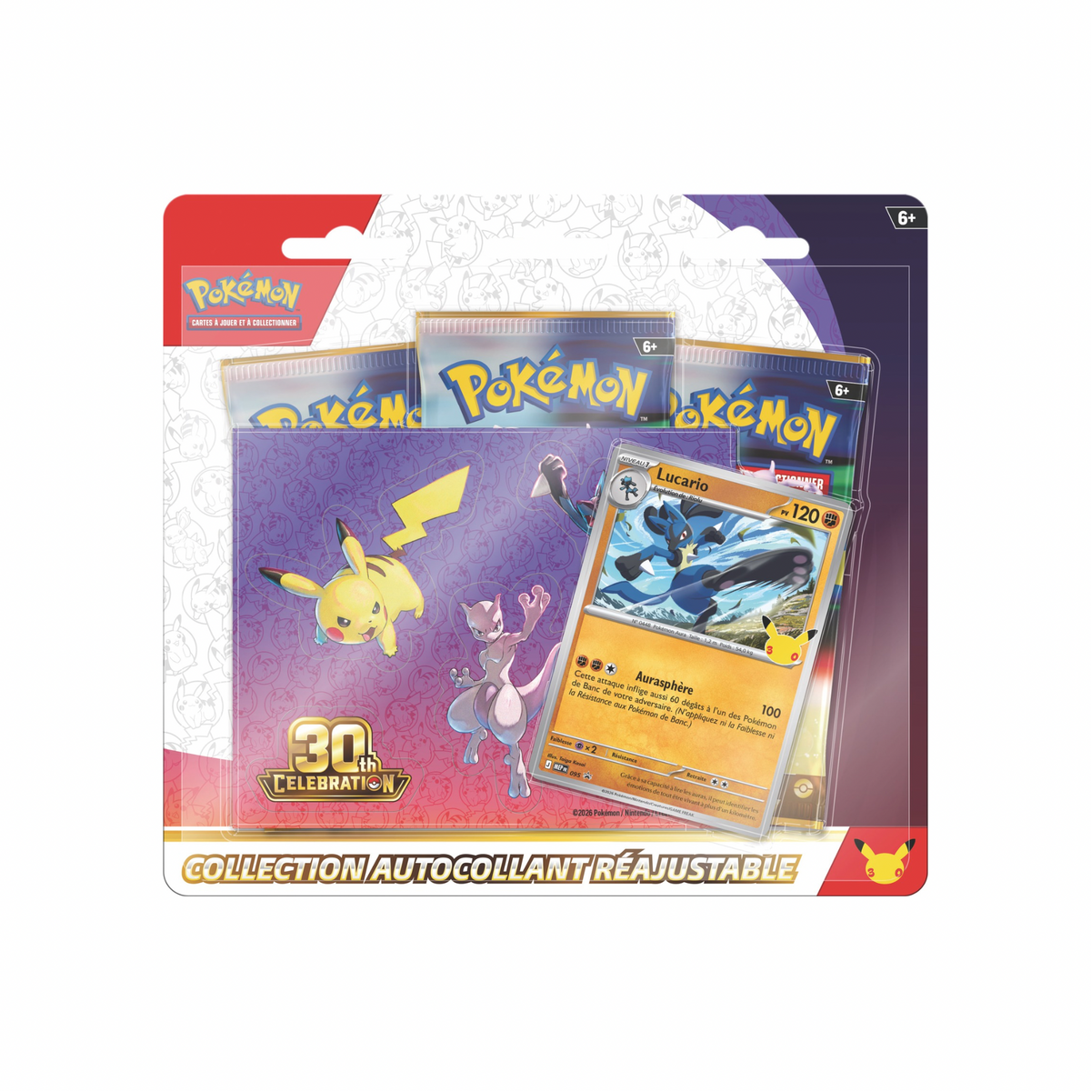 Tri Pack Collection Autocollant 30ème Anniversaire - FR (Lucario)